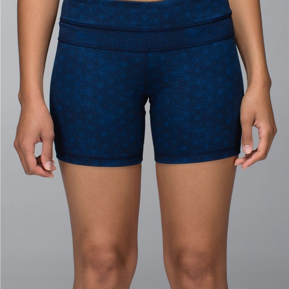 lululemon athletica Navy Blue Patterned Women's Shorts